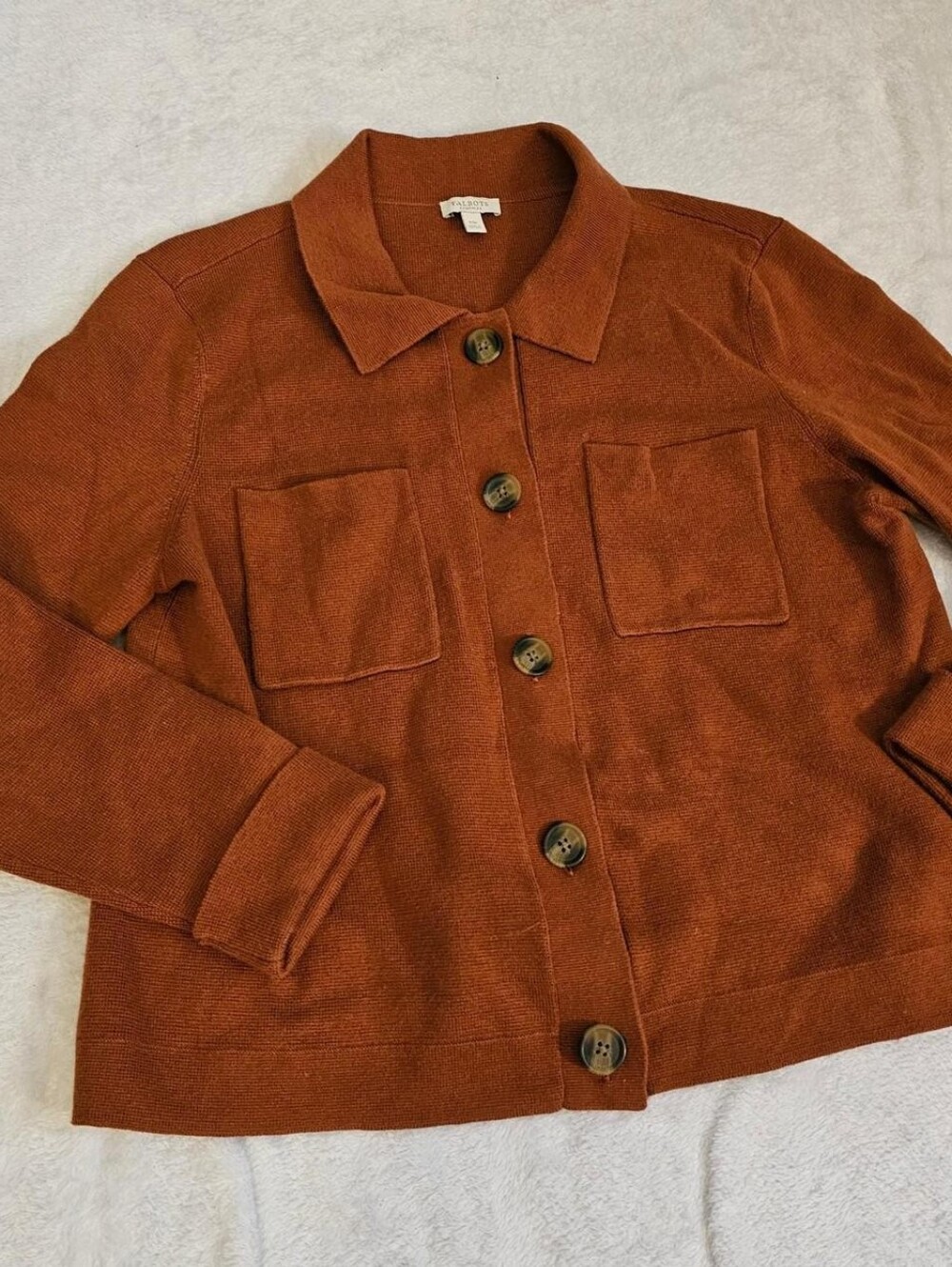 Talbots Rust-Brown Button Front Shirt